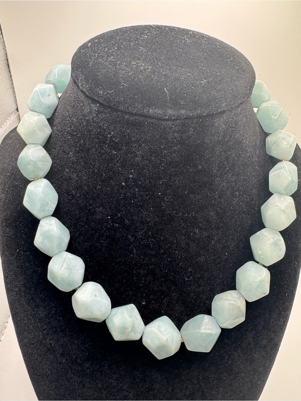 J. Jill Faceted Pale Aqua Bead Statement Necklace